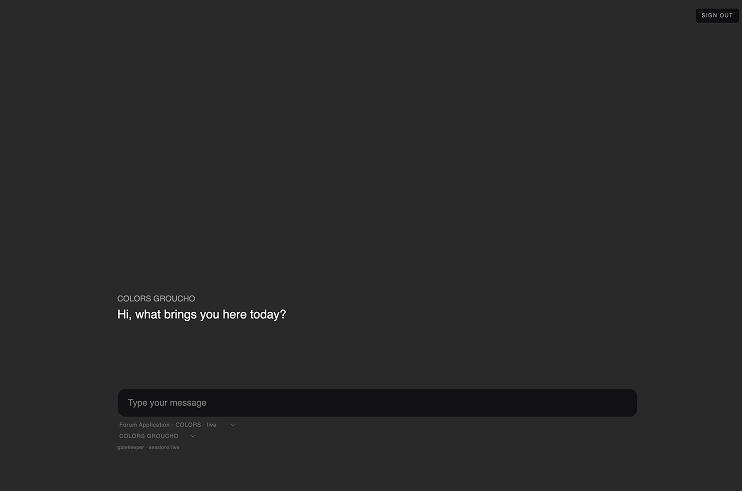 Groucho conversational membership interface